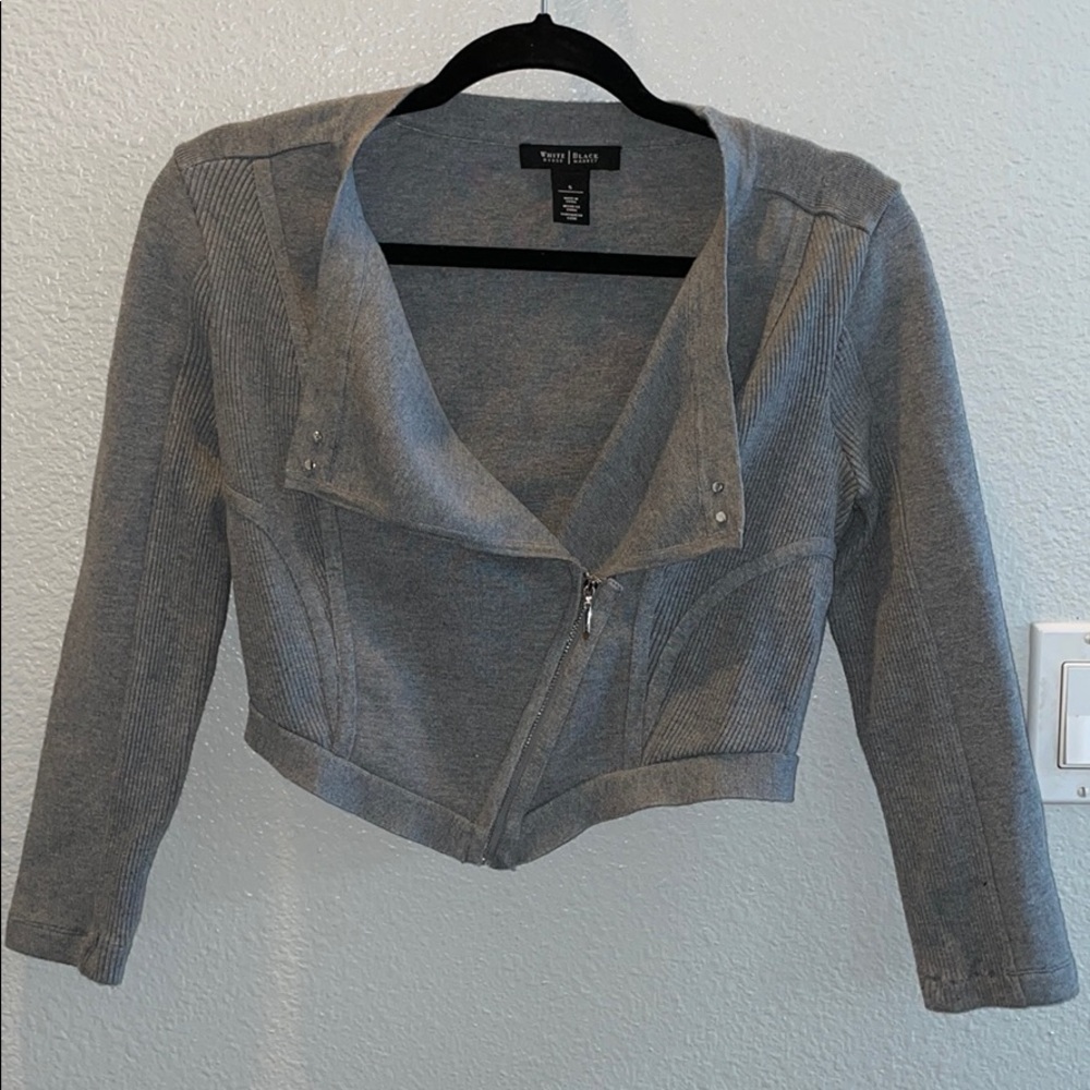 White House Black Market Grey short blazer